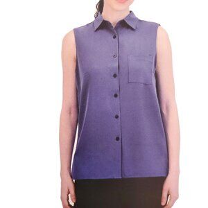 GAIAM XXL Sleeveless Collared Tank Top Lightweight Button-up Shirt Athleisure
